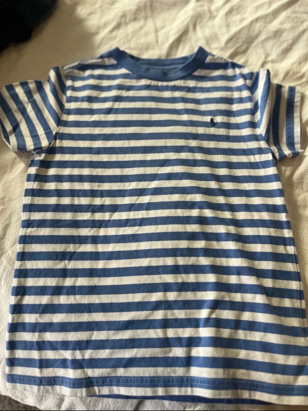 Polo by Ralph Lauren Blue & White Striped Short Sleeve Tee